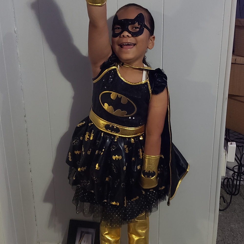DC Comics Black and Gold Superhero Costume for Kids